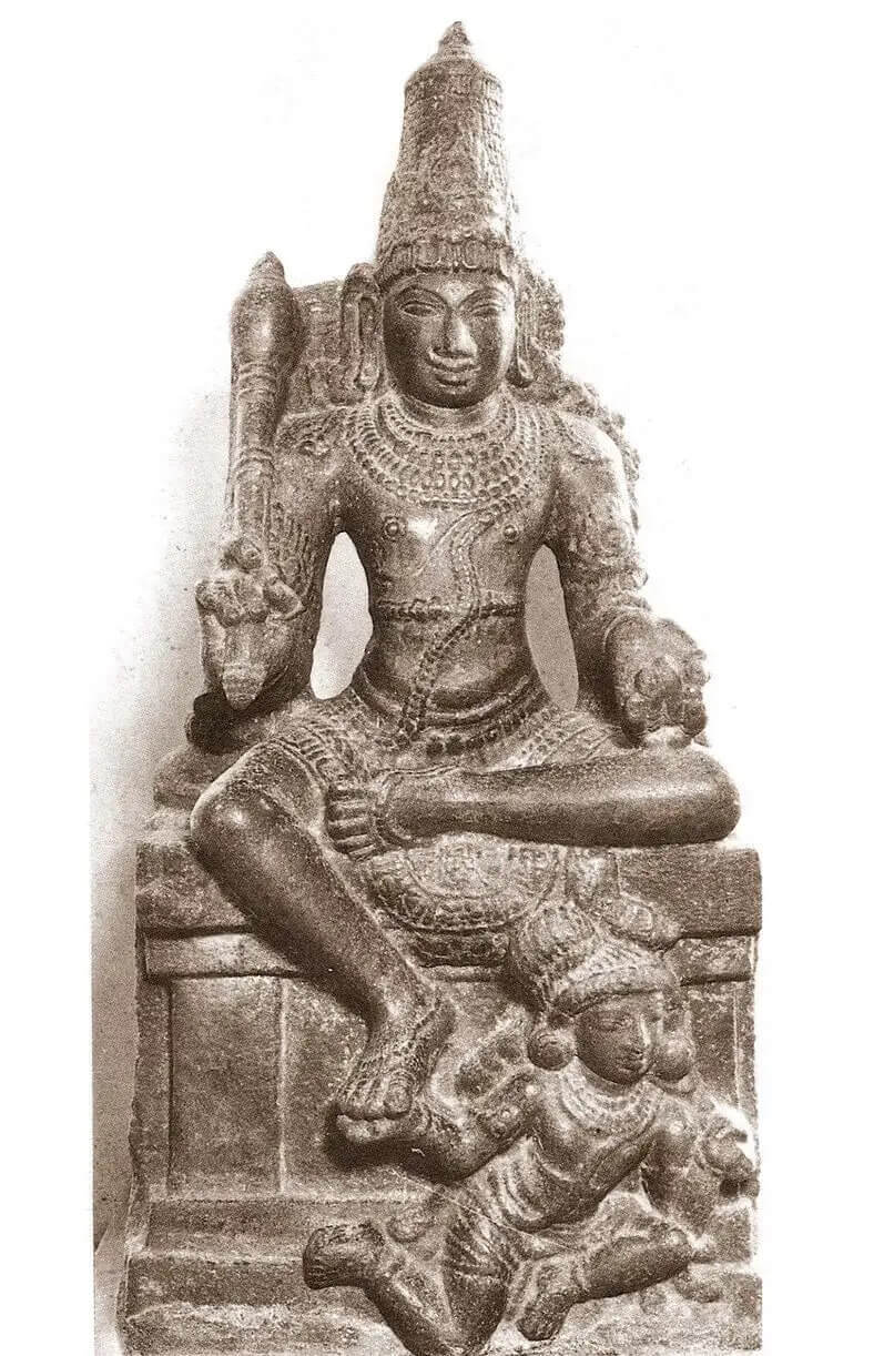 Яма. Скульптура в храме Айраветасвара. Дарасурам, Тханджавур, Индия